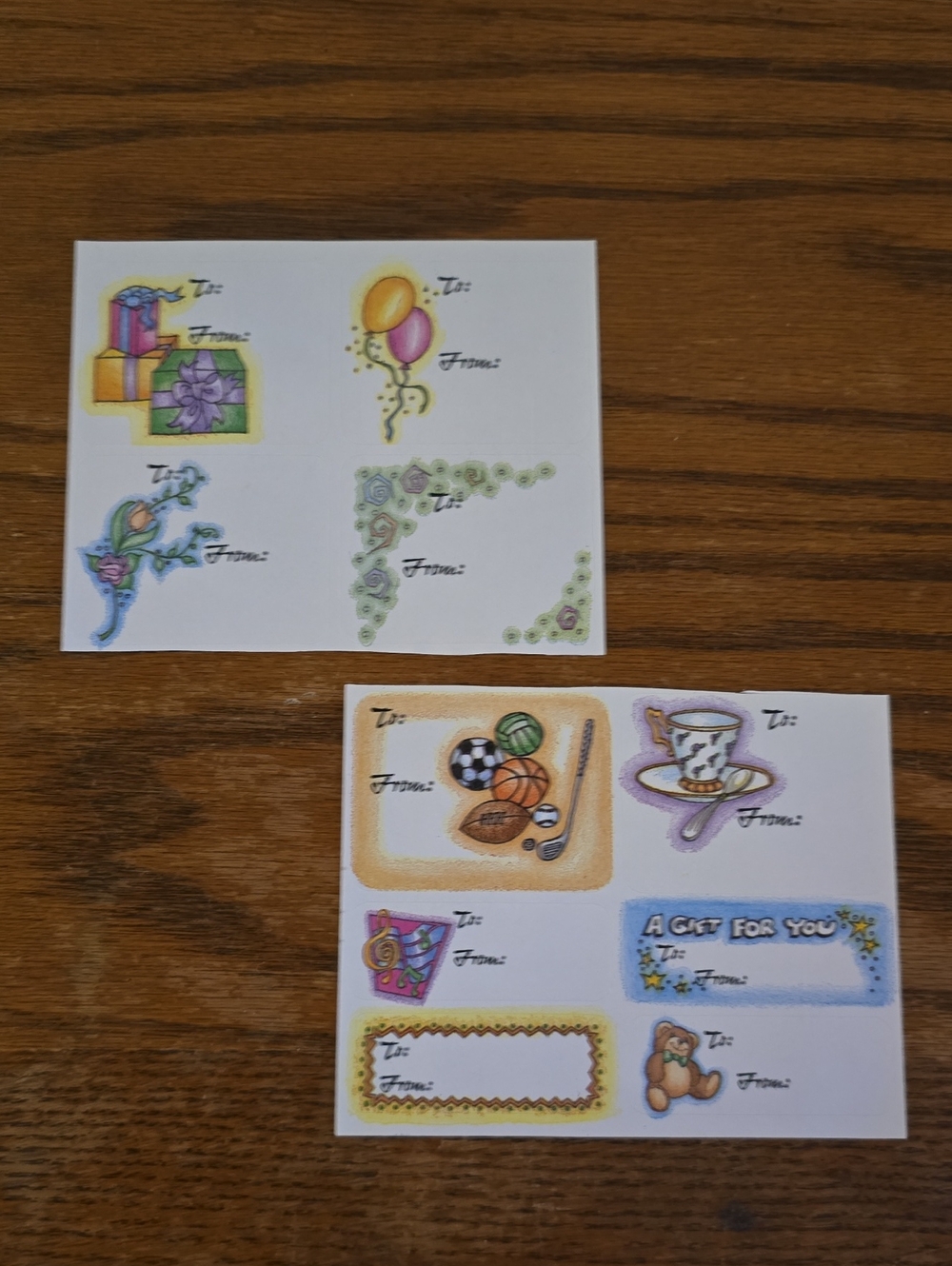 Vintage 20 Sheets of Gift Sticker Labels